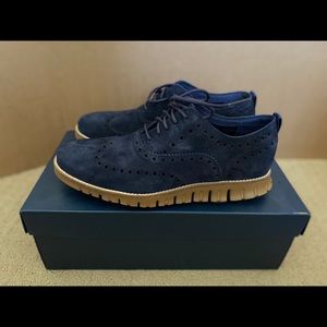 Cole Haan Zerogrand Wingtip Oxford 7M Gulf Suede